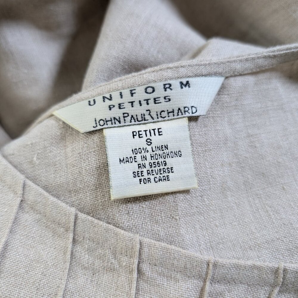 Uniform Petites John Paul Richard 100% Linen with Flower accent Women's SP - Picture 5 of 6